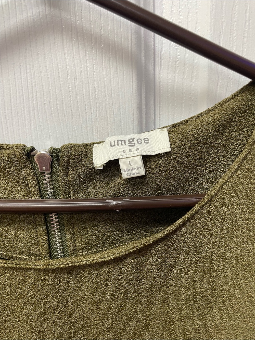 Umgee Olive Green Cold-Shoulder Mini Dress - Picture 2 of 6